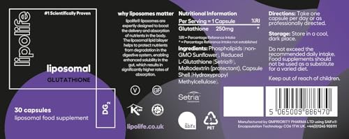 Lipolife Liposomal Glutathione Setria Capsules - lipolife (30 Capsules)