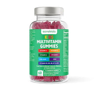 Sanovida Multivitamin for Kids 60 Berry Flavour Gummies - Contains 12 Essential Vitamins + Minerals Including Vitamin C D A, E & B Vitamins for Childrens - Pack of 60 Chewable Vitamins