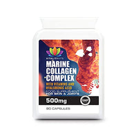 VITALITYVITS Marine Collagen Complex Type 1 - 90 Capsules - Hyaluronic Acid - Hair, Skin, Nails & Joint Support - UK Formula