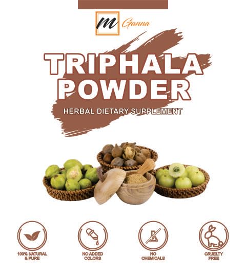 mGanna 100% Natural Triphala Powder for Glowing Skin and Health Care 227 GMS / 0.5 LBS