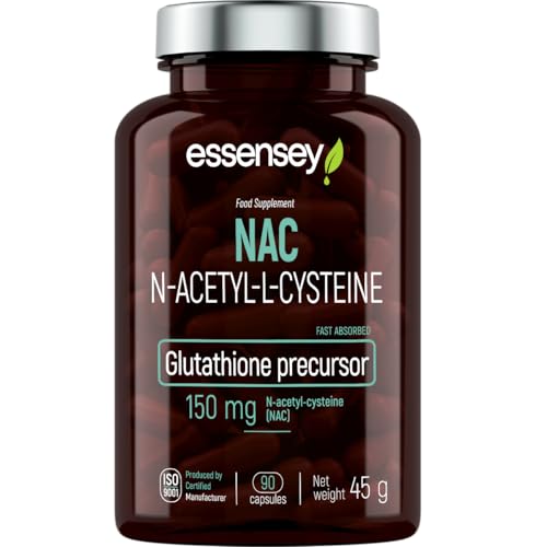 Essensey NAC N-Acetylo - Amino Acid L-Cysteine 150mg Capsules - Premium Liver Health Support with Glutathione Precursor - Natural Detox Formula - 90 Vegetarian Capsules