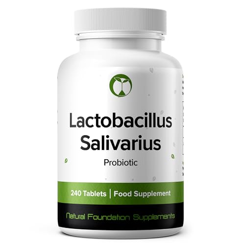 Natural Foundation Lactobacillus Salivarius Probiotic Supplement 240 Tablets 3 Billion CFU Probiotics for Men & Women Vegan Friendly Made in The UK (Lactobacillus Salivarius)