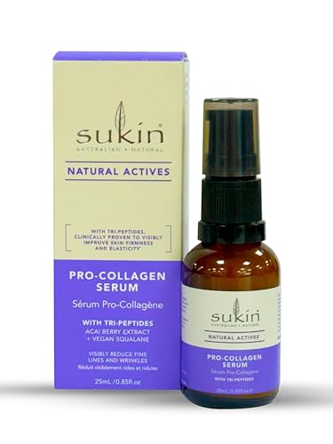 Sukin - Natural Actives Pro Collagen Serum - Natural Face Serum with Tri Peptides - Skin Care, Peptide Serum, Face Care, Hydrating Serum, Face Serums, Sukin Serum - 25ml
