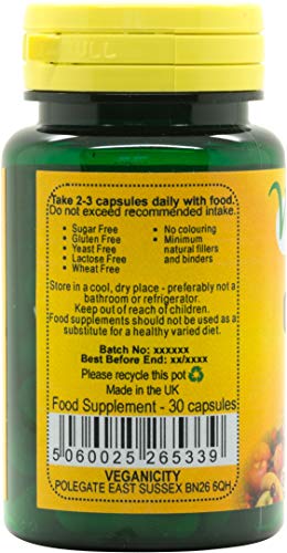 Veganicity Cinnamon 500mg General Health and Well-Being Supplement - 30 Capsules