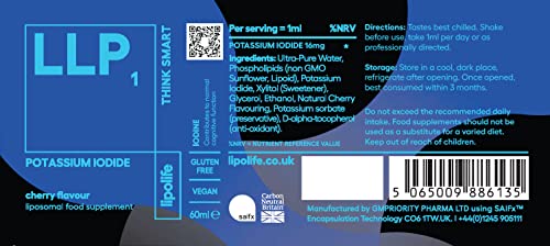 LLP1 - Liposomal Potassium Iodide - 60ml (Cherry Flavour) - lipolife