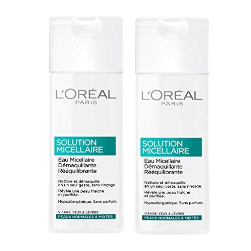 L'Oreal Solution Cleansing Water Cleansing Skin Normal to Combination Skin L 'Oréal Paris – Pack of 2