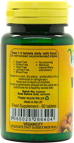 Veganicity Vitamin K2 (MK-7) 100µg : Bone & Circulation Health Supplement : 60 Tablets, in a Planet-Friendly 99% Recycled Pot