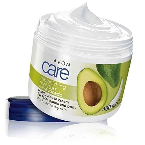 Pack of 2 Avon Care replenishing moisture multipurpose cream for face, hands and body with avocado for dry to extra dry skin - 2 x 400ml