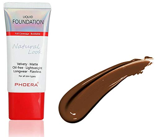 Phoera AQUAPURITY PHOERA Full Coverage Foundation New Formula Waterproof Long Lasting Oil Free Velvet Matte Liquid Foundation for Oily Skin Flawless Makeup Base Cream Concealer (109 Mocha…)
