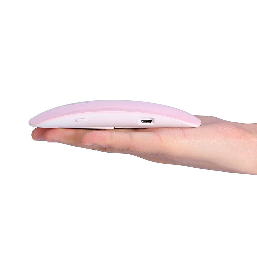 eKartZ SUNmini 6W LED UV Nail Dryer Curing Lamp Light Portable Quick Drying Manicure/Pedicure 2 Timing Setting 45s/60s UV LAMP with USB (Pink)