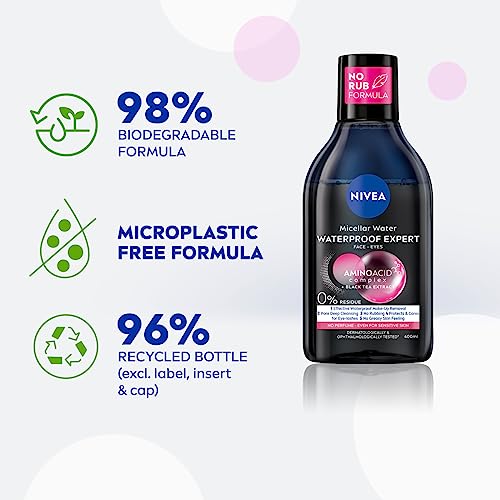 NIVEA MicellAIR Professional Micellar Water Make-Up Remover (400ml), Eye Make Up Remover, Skin Cleanser, Professional Make Up Remover, NIVEA Micellar Water