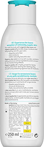 lavera basis sensitiv Body Lotion Express - Body Lotion - organic aloe vera & organic jojoba oil – deep moisture & long lasting care - 24h moisturizing care - natural cosmetics - vegan - organic (1 x 250 ml)