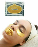 Cascove 20 Eye + Lip Gold Mask Patches Collagen Crystal Gel Pad Face Anti Aging Wrinkle Plush Lips Filler Pout Moisturizing Eye Patches Sheet Beauty Gold Hydrating Pads Ladies Xmas Gift Present