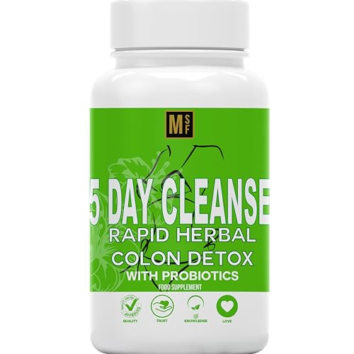 MetaSuperfoods 5 Day Rapid Colon Detox & Cleanse | Vegan Capsules | Natural Laxative with Probiotic | Constipation Bloating Gut Detox Relief | Easy to Swallow
