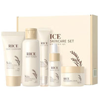 ThamGlow Rice Skin Care Set - Pamper Gifts For Women - Radiant Glow, Sensitive Skin Relief & Even Tone, Korean Skincare (5 Pack Gift Box)