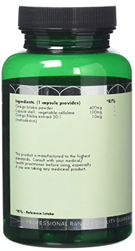 G&G Vitamins Ginkgo Biloba - 120 Vegan Capsules 400mg Ginkgo Biloba per Capsule