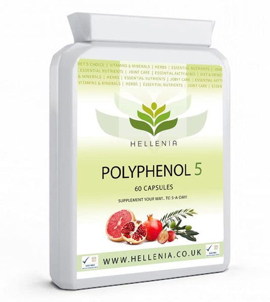 Hellenia Polyphenol 5 | 5-a-Day Fruit & Veg Dietary antioxidants - 60 Capsules