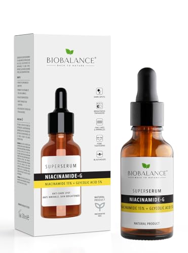 BIOBALANCE back to nature BioBalance Niacinamide-G Super Serum | 30ml | Regulate Sebum Production | Face Serum | For Oily & Acne Prone Skin | Reduce Dark Spots | 15% Niacinamide