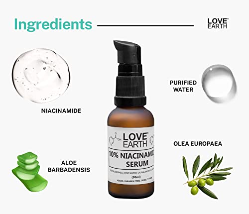 Generic 10% Niacinamide Serum With Aloe Vera And Olive Leaf Extract For Blemishes, Inflammation & Acne Prone Skin 30 ML