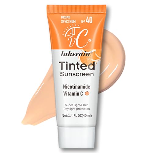 Vitamin C SPF 40 Tinted Sunscreen, UVA & UVB Protection – Suitable for All Skin Types – SPF 40 Face Moisturiser