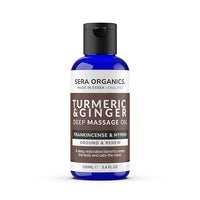 Turmeric Massage Oil – Natural Body Oil with Ginger, Frankincense & Myrrh │ Deep Tissue Massage Oil for Stress, Relaxation & Mindfulness │ 100ml by Sera Organics