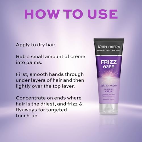 John Frieda Frizz Ease Secret Agent Touch Up Crème, 100 ml, Smoothing Cream for Frizzy, Curly Hair