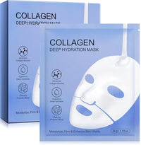 Tooffi Collagen Face Mask - 6pcs Bio Collagen Face Mask - Collagen Face Masks - Bio Collagen Deep Hydrating Firming Overnight - Elasticity Improvement, Anti Aging and Rejuvinating Sheets