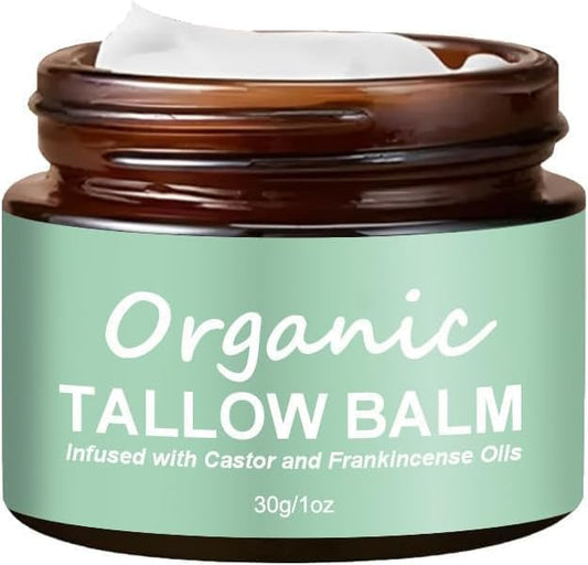 Generic Grass-fed Tallow with Frankincense Oil & Castor Oil,Organic Beef Tallow,Tallow Face Cream,Organic Tallow Moisturizer for Skin,30G