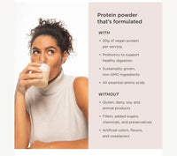 JSHealth Vegan Pea Protein Powder with Probiotics - Vanilla Bean Flavor - Gluten Free, Non GMO, Plant Based Protein Drink Mix, 300g