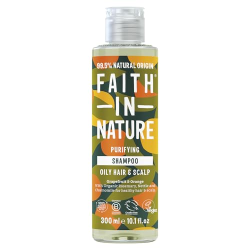 FAITH IN NATURE Faith In Nature 300ml Natural Grapefruit & Orange Shampoo, Invigorating, Vegan & Cruelty Free, No SLS or Parabens, For Normal to Oily Hair