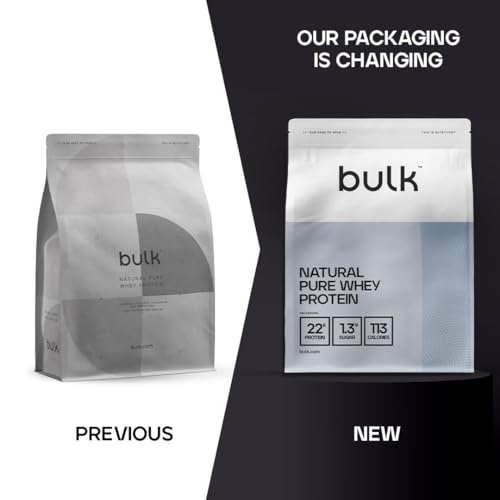 Bulk Natural Pure Whey Protein Concentrate, Sweetened With Stevia, Vanilla, 500 g, 13 Servings, Packaging May Vary