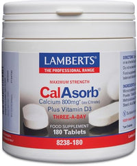 Lamberts Calasorb Calcium 800mg (As Citrate) Plus Vitamin D3 180 Tablets