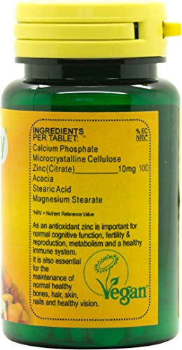 Veganicity Zinc General Health Supplement 10mg 90 Tablets