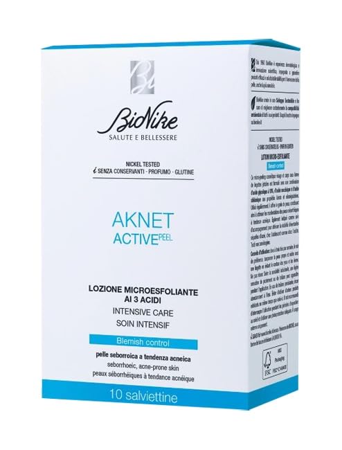 Bionike Aknet Active Peel 3 Acid Microexfoliating Lotion 10 Wipes