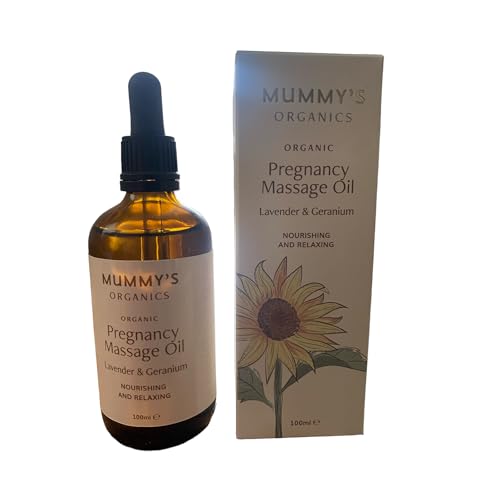 Mummy’s Organics Organic Pregnancy Massage Oil | Sunflower Oil with Lavender & Geranium | Moisturising & Gentle | Calming & Relaxing | Pregnancy Safe | Made in The UK | 100ml | Maternity Kit