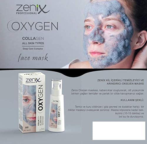 zenix Zenix oxygen collagen bubble face mask deep cleansing clay