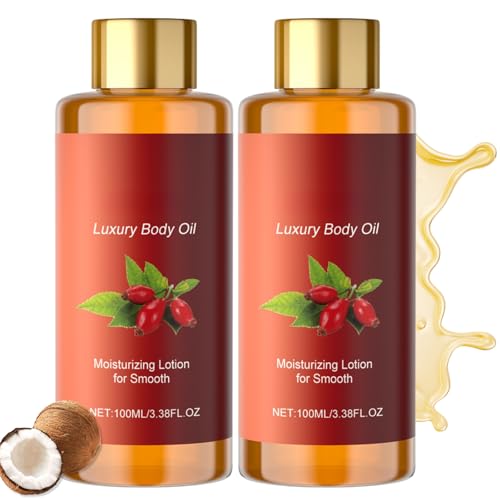 Shefave 2PCS Glow Essence Magic Body Oil, Luxury Magic Body Oil Firming, Face Oil for Women for Smooth, Nourishes, Radiant Skin, Skin Tightening Cream Body After Shower for Wrinkles & Fine Lines,Massage Oil