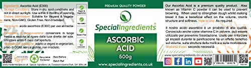 SPECIAL INGREDIENTS Ascorbic Acid 500g Premium Quality - Vegans, Non-GMO, Gluten Free