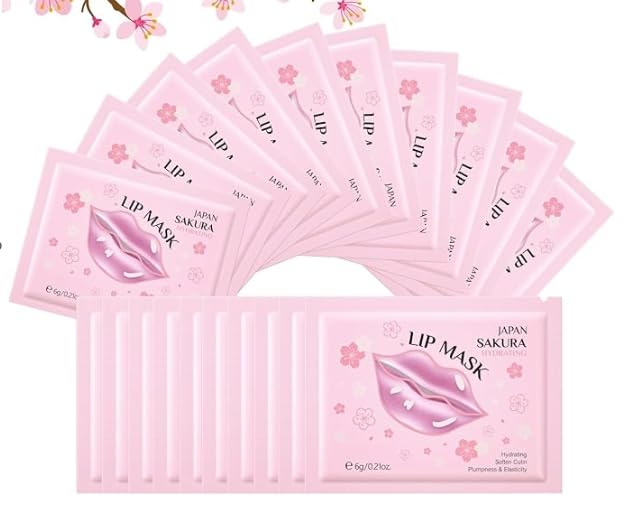 ISBEAUSOLS 10PCS Sakura Lip Masks lipcare