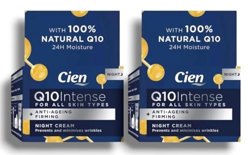 2x Cien - Lidl | Q10 Intense - Night Cream | Anti Ageing Firming | Prevents & Minimises Wrinkles | 50mL Each