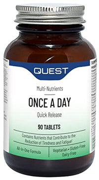 Quest - Once A Day Multivitamins and Minerals Supplements. Daily Vitamins for Men & Women to Support and Boost Overall Well Being. Vitamins C, D, B, Iron, Magnesium, Zinc and More (90 Tablets)