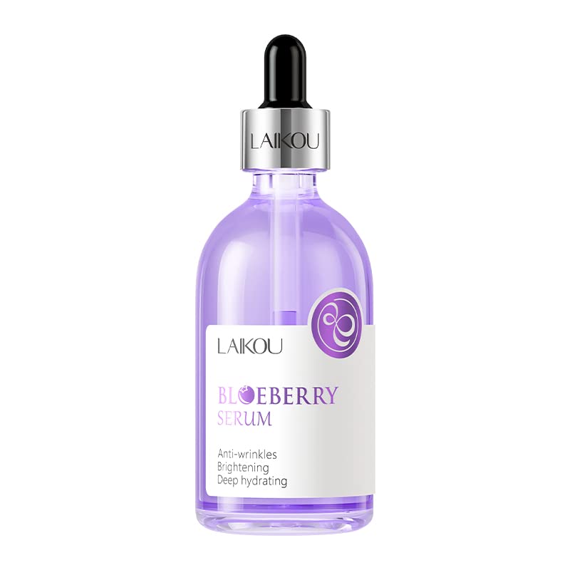 LAIKOU Blueberry Face Serum with Hyaluronic Acid & Tremella Mushroom, Anti-Aging Serum to Reduce Wrinkles for Uneven Skin Tone & Dull Skin, Hydrating Facial Skin Care for Women & Men, 100ml
