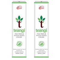 2 x Teangi Tea Tree and Witch Hazel Cream 28g, Soothing and Calming Treatment for Irritated Sensitive Skin with all Natural Ingredients