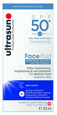 ultrasun AntiPollution Face Fluid SPF50+, white, 40 millilitre