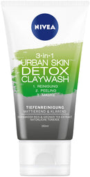 NIVEA 3-in-1 Urban Skin Clay Wash, 150 ml