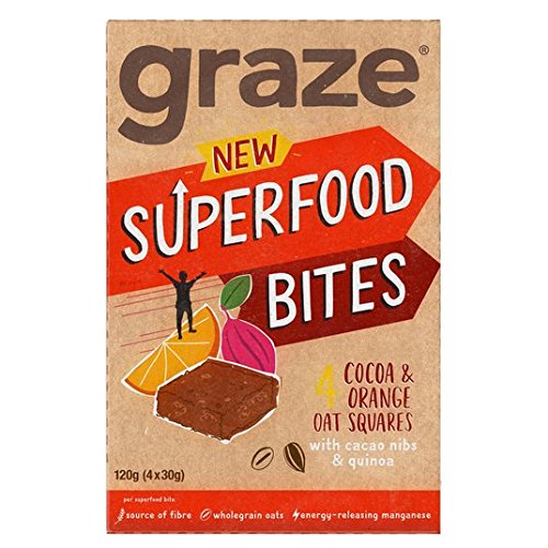GRAZE Graze Cocoa & Orange Flapjack with Quinoa & Super Cacao Nibs 4 x 30g
