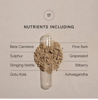 WILD NUTRITION Food-Grown® Skin Hair & Nails | Vitamin C to Promote Collagen Formation | No Added Fillers or Binders | Contains Zinc, Vitamin E, Biotin | 60 Capsules