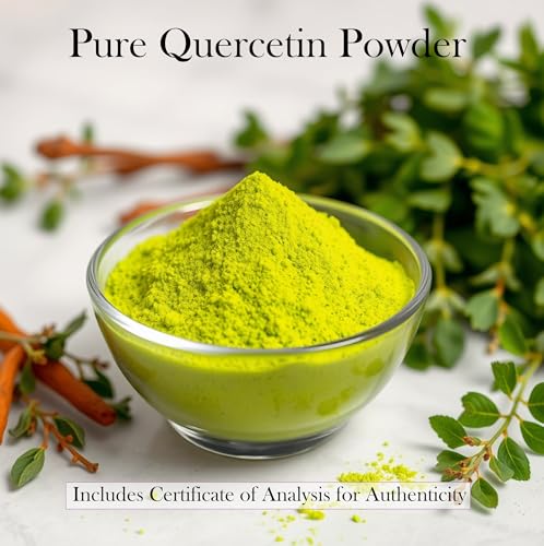 Generic Premium Quercetin Powder | COA Verified, 99% Pure & Lab-Tested | High Bioavailability Antioxidant Supplement | Vegan, Non-GMO, Gluten-Free (500 g)