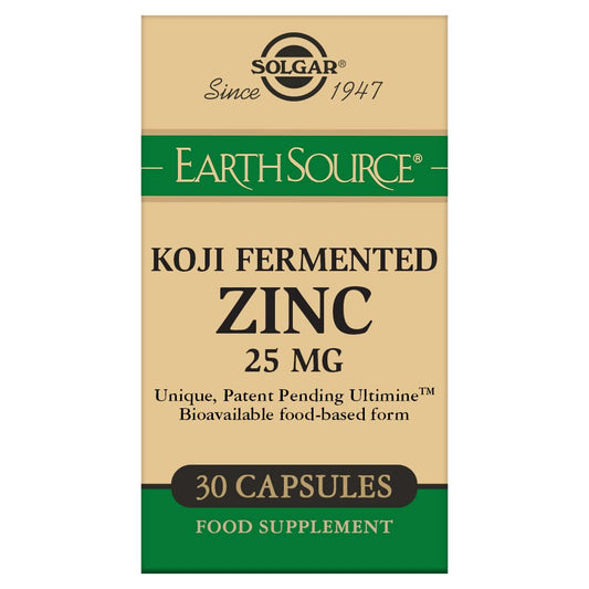 Solgar® EarthSource Food-Fermented Koji Zinc 25mg - Pack of 30 - Immune System Support - Supports Healthy Skin, Hair and Nails