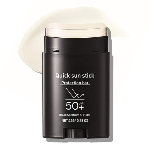 TBeautfave Quick Sunstick Protection Bar, Invisible Sunscreen Stick for Face/Body, Roll on Sunscreen SPF 50+, Sun Block Stick for All Skin Types, Sun Cream SPF 50, Non-Sticky, Quick & Easy, 22g